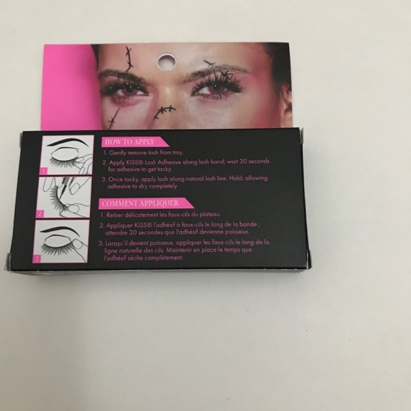 Kiss Pink Zombie Eyelashes One Size Black Color  with Sparkles Limited Edition - Picture 3 of 4